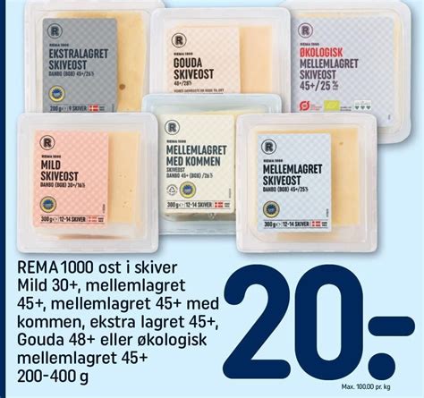 Rema Ost I Skiver Mild Mellem Lagret Mellem Lagret