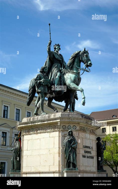 Germany Bavaria Munich Odeonsplatz Equestrian Monument Of King