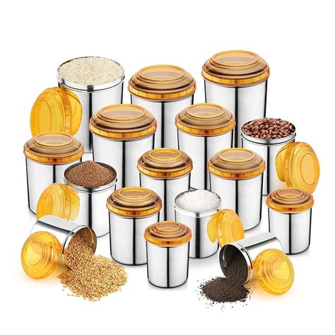 Jensons Stainless Steel Canister Set With Pc Lids For Home At Rs 2345 Set In New Delhi