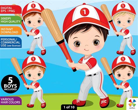 Baseball Clipart Vector Baseball Clipart Boy Clipart - Etsy