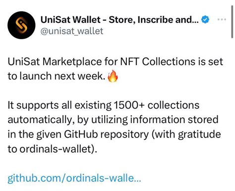 Ico Drops On Twitter Unisat Wallet Marketplace For Nft Collections