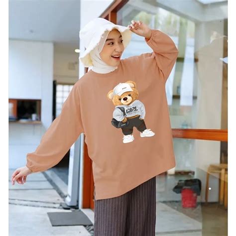 Jual Momo Oversize Atasan Jumbo Lengan Panjang Karet Ld Cm