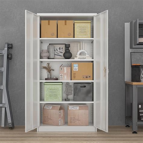 Aobabo Metal Storage Cabinet With Shelves Lockable Steel Storage