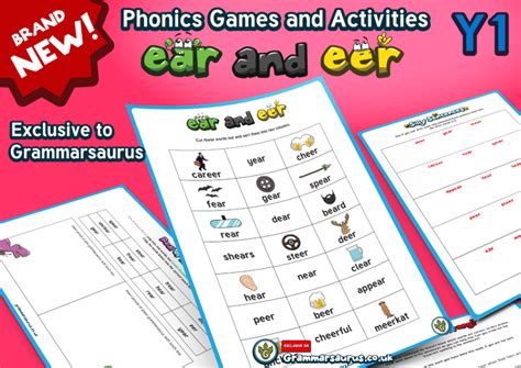 Year 1 Eer And Ear Phonics Pack Grammarsaurus