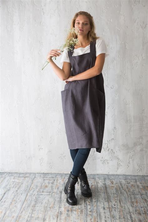 Pinafore Apron Linen Apron Linen Pinafore Pinafore Apron Etsy