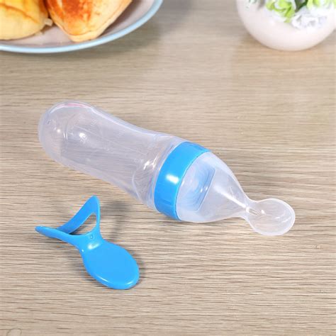 Kritne 1Pc 90mL Silicone Baby Toddler Feeding Bottle with Spoon Fresh ...