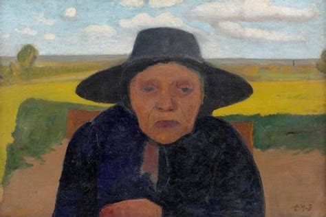 Paula Modersohn Becker Brustbild Einer Alten B Uerin Mit Hut Vor