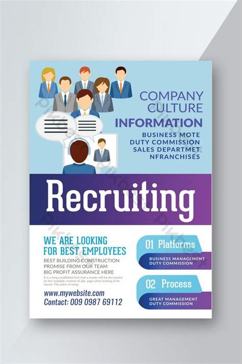 Business Recruiting Flyer Template Blue Color Flyer Psd Free Download