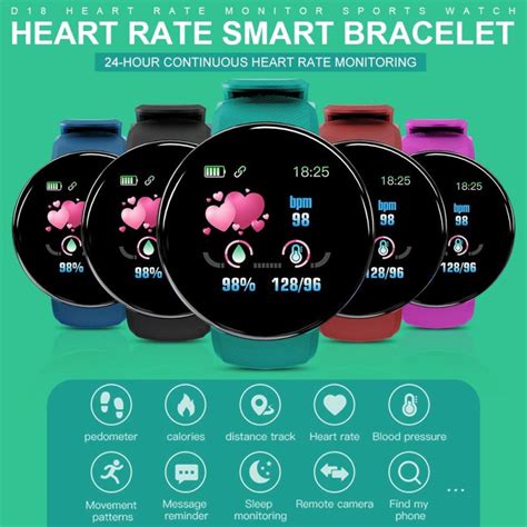 Smartwatch alta qualidade relógio smart d18 redondo feminino relógio