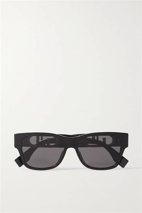 Fendi Crystal Embellished Square Frame Acetate Sunglasses In Black Lyst