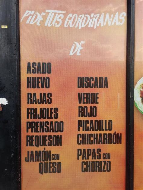 Menu at Gorditas Las ranitas restaurant, Parral