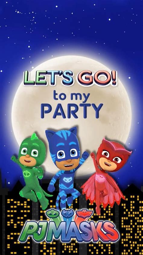 PJ MASKS BIRTHDAY PARTY ANIMATED INVITATION