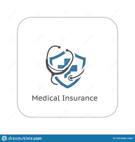 Medical Insurance Icon Flat Design Stock Illustration Illustration