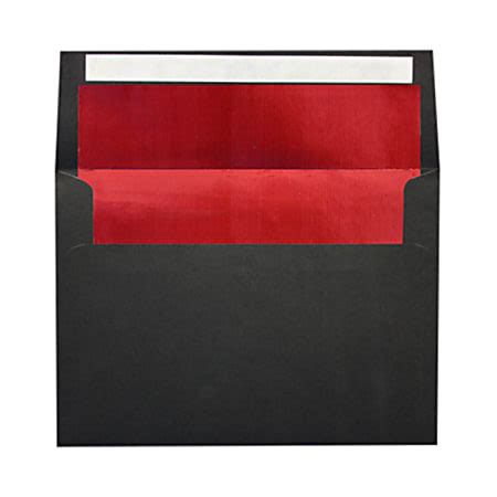 LUX Foil Lined Invitation Envelopes A4 Peel Press Closure BlackRed Pack