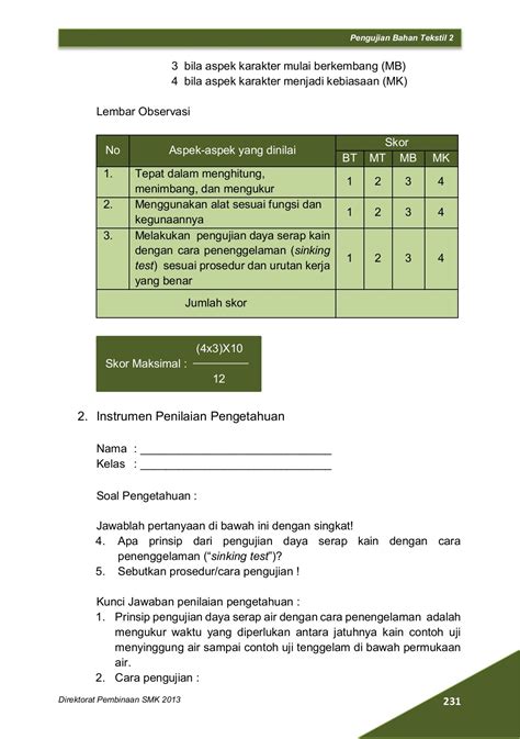 Kelas Smk Pengujian Bahan Tekstil Astutismkn Halaman