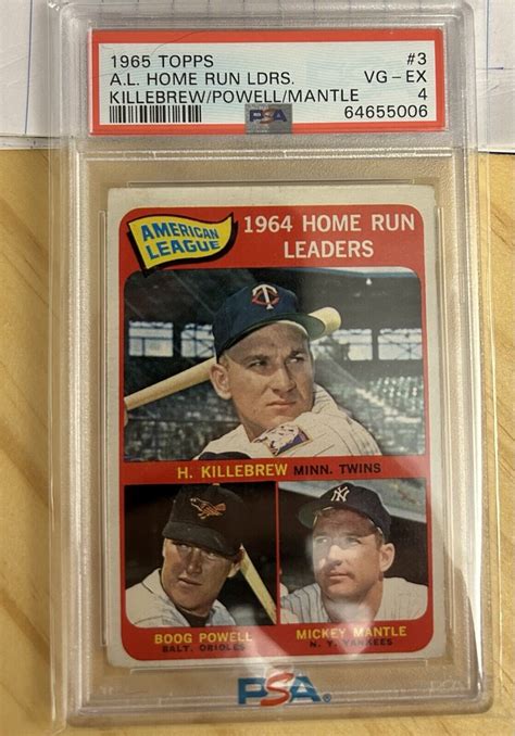 Topps Mickey Mantle Harmon Killebrew Boog Powell League Leaders