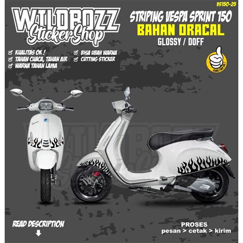 Jual Cutting Sticker Vespa Sprint Motif Api Jb Keren Vs