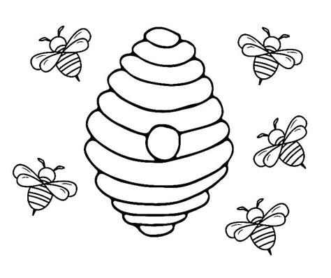 Coloriage Abeilles Avec Ruche T L Charger Et Imprimer Gratuit Sur