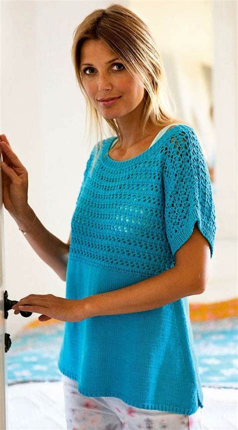 Strik Selv Turkis Bluse Med Vidde Hendes Verden Alt Dk Crochet