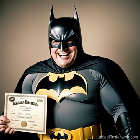 Fat Batman With Microsoft Certificate Laughing Prompts Stable