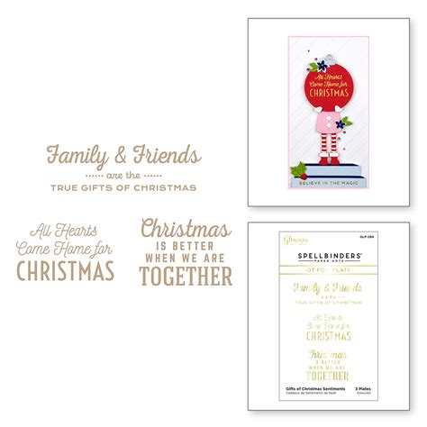 Spellbinders Gifts Of Christmas Sentiments Glimmer Hot Foil Plate Dandelion Stamps