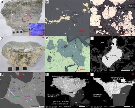 Photomicrographs Of The Tuanshanbei Au Ores A Parallel Sulfide Veins