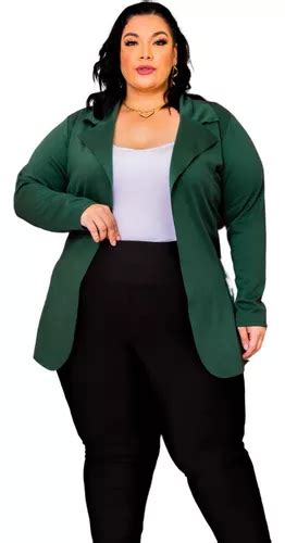 Sobretudo Blazer Longo Casaco Alfaiataria Social Plus Size Frete Grátis