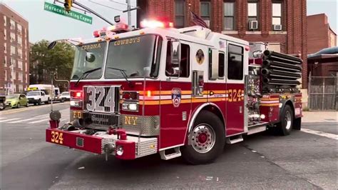 Brand New 2023 Fdny Engine 324 Responding From Quarters On Horace Harding Expressway In