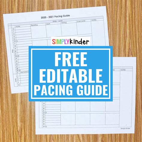 Free Pacing Guide For Any Grade Level Simply Kinder