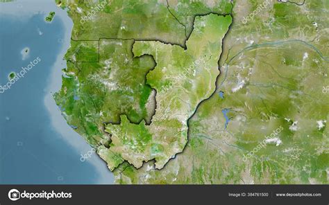 Congo Brazzaville Area Satellite Map Stereographic Projection Raw ...