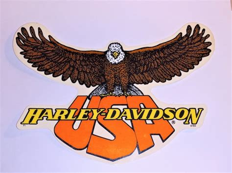 Harley Davidson Original Vintage Eagle USA Decal Sticker HD - Etsy