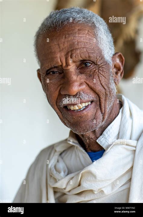 Portrait of a senior eritrean man with wrinkled face, Central region, Asmara, Eritrea Stock ...