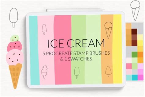 Ice Cream Stamps Swathes Procreate Graphic By Letsartshop · Creative