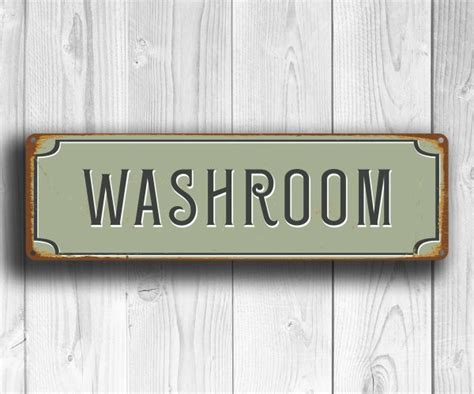 Washroom Sign Washroom Decor Classic Metal Signs