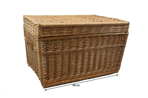 Willow Basket Xl Extra Large Trunk 80 Cm With Lid Wicker Chest