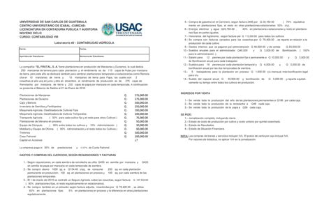 Laboratorio No 2 EJERCICIOS PARA LA PRACTICA EN CONTABILIDAD