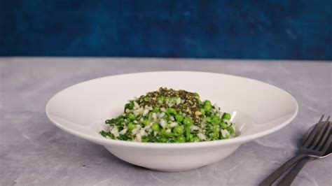 Risotto Met Spinazie Tuinerwten En Pesto Recept Allerhande Albert