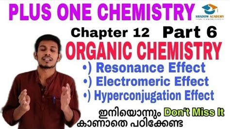 Ashthechemist Organic Chemistry Resonance Effect Electromeric Effect