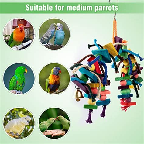 Mewtogo Bird Parrot Wooden Toys Multicolor Durable Bird Chewing Toy