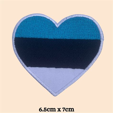 Estonia Heart Flag Patch Iron On Sew On Badge Embroidered Etsy