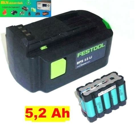 Zellentausch für Festool Akku BPS 12 Li 10 8 Volt mit 5 2 Ah 5200 mAh