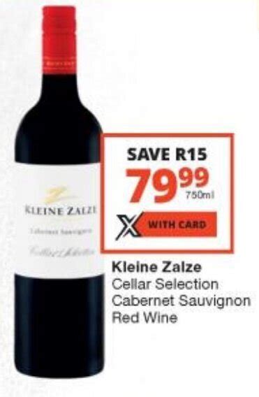 Kleine Zalze Cellar Selection Cabernet Sauvignon Red Wine 750ml Offer