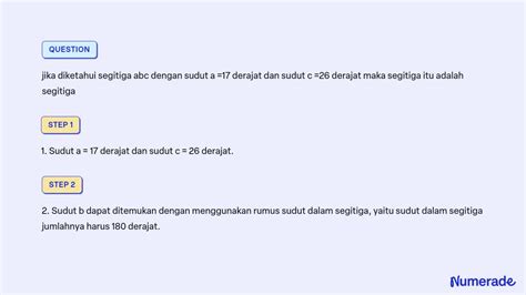 Solved Jika Diketahui Segitiga Abc Dengan Sudut A Derajat Dan