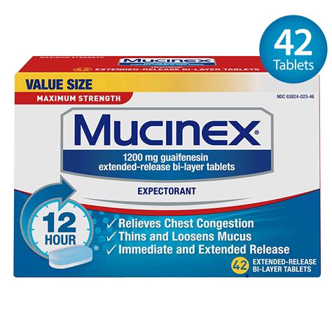 Mucinex Maximum Strength 12hr Chest Congestion Expectorant Tablets 42