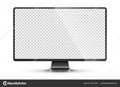 Trendy Realistic Thin Frame Monitor Mock Up With Blank White Screen