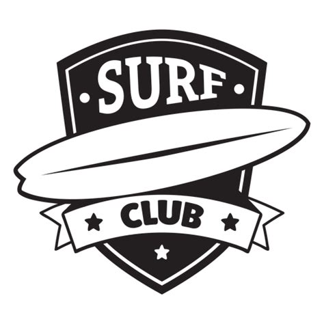 Surf Club Ribbon Surfboard Badge Transparent Png And Svg Vector File