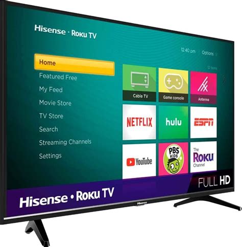 Hisense 40 Inch Class H4 Series Led Roku Smart Tv With Alexa Compatibility 40h4f