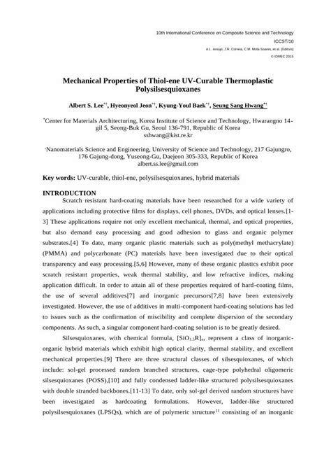 Pdf Mechanical Properties Of Thiol Ene Uv Curable Dokumen Tips