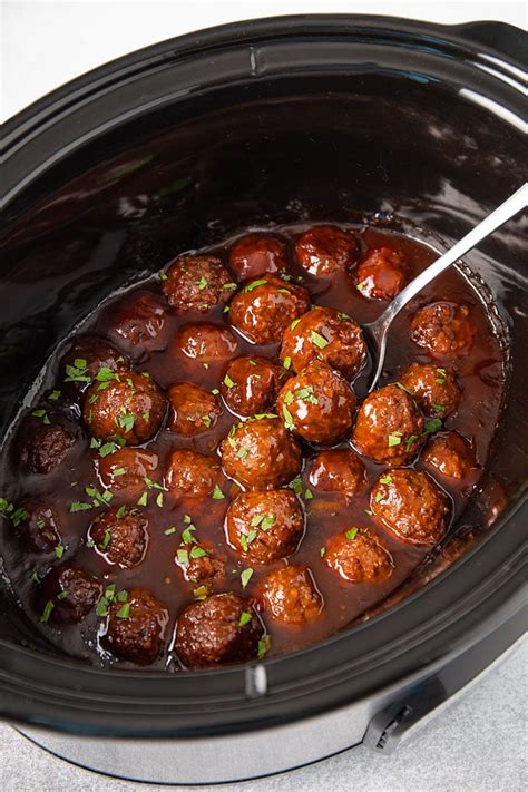 Slow Cooker Bourbon Meatballs | The Blond Cook