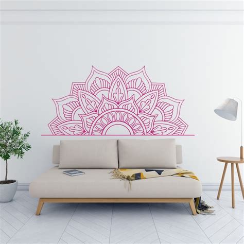 Half Mandala Wall Decal Etsy